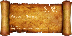 Vetter Norma névjegykártya